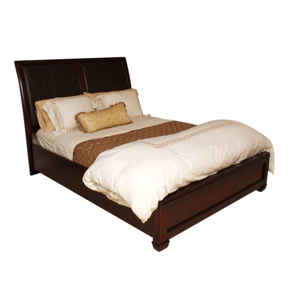 Faux Leather Queen Size Bed Frame EBTH